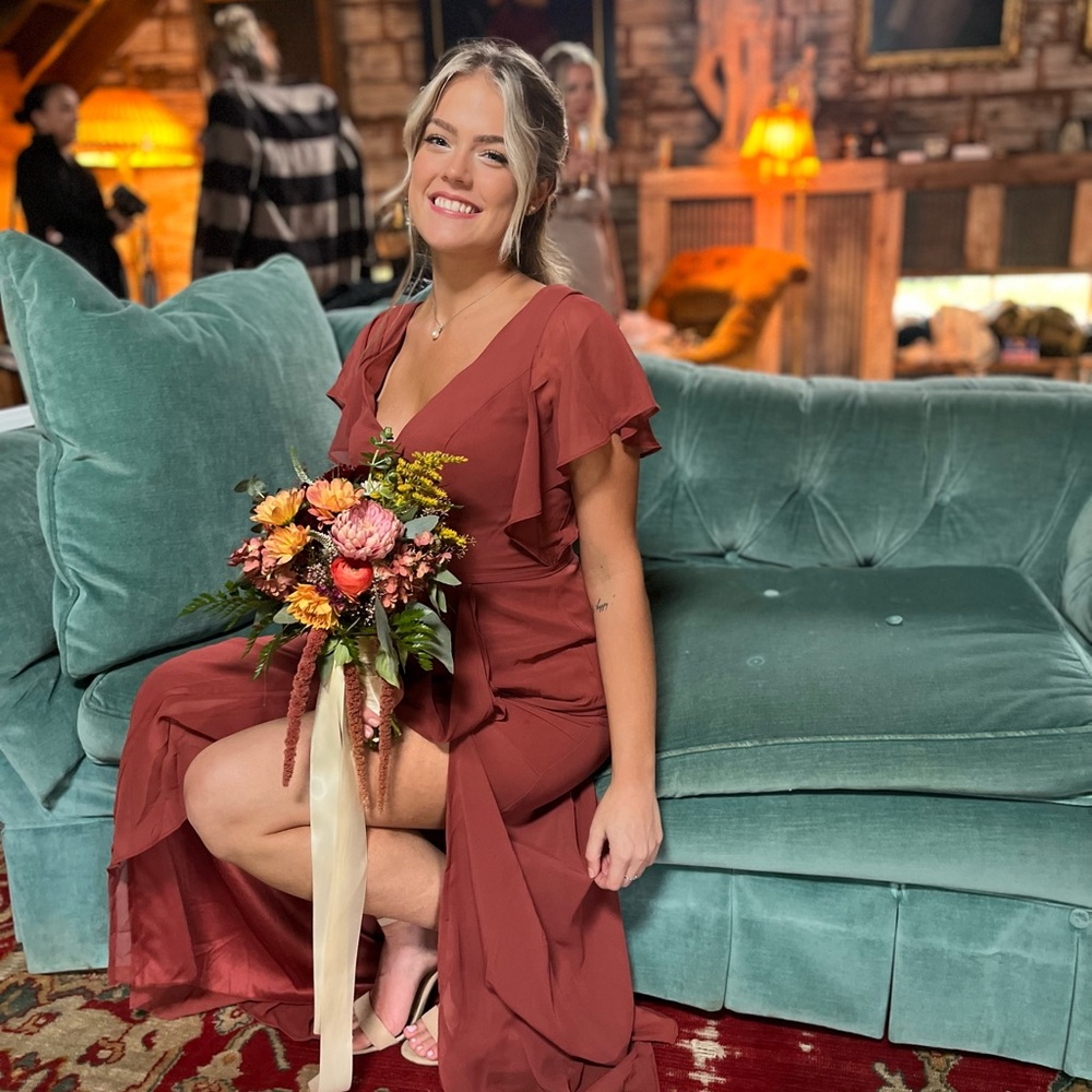 Burnt Orange Bridesmaid Dress Davids Bridal Gem